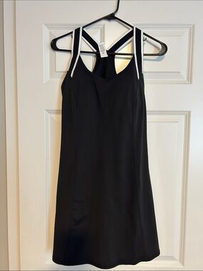 Xersion Black Dress with White Strap Accents